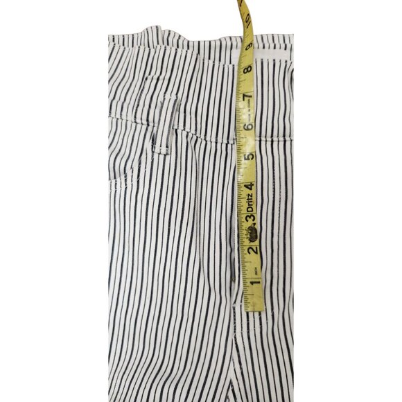 Frame Jeans Womens Size 28 Black White Railroad Stripe Belted Pleated Paperbag - Picture 10 of 11